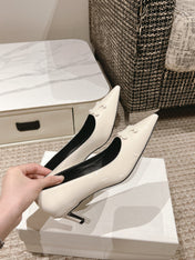 HIGH PUMP 5 CM IN WHITE PATENT CALFSKIN