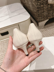 HIGH PUMP 5 CM IN WHITE PATENT CALFSKIN