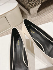 TRIOMPHE HIGH PUMP 5 CM IN WHITE PATENT CALFSKIN