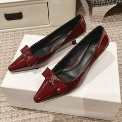 TRIOMPHE HIGH PUMP 5 CM IN RUBY RED PATENT CALFSKIN