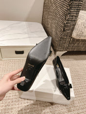 TRIOMPHE HIGH PUMP 5 CM IN BLACK PATENT CALFSKIN