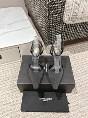 HIGH-HEELED SLINGBACKS SANDAL 7 CM IN BLACK SILK