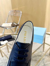 PRA LACE-UP SHOES NAVY BLUE CALFSKIN