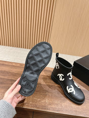 CC RAIN BOOTS BLACK TPU WITH WHITE LOGO