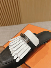 0Z Mule Fringed Black/White