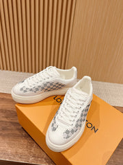 LV GROOVY SNEAKER IN WHITE DAMIER STRASS AND CALFSKIN