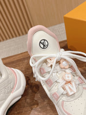 LV ARCHLIGHT SNEAKER IN WHITE MIX LIGHT PINK EMBOSSED CALFSKIN