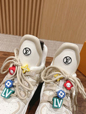 LV ARCHLIGHT SNEAKER IN BLANC BEIGE EMBOSSED CALFSKIN