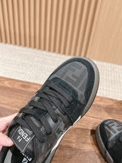 FENDI MATCH TRAINER IN BLACK CALFSKIN AND HIGH-DENSIITY FABRIC