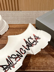 GRAFFITI THICK-SOLED CHEF SHOES IN WHITE RUBBER