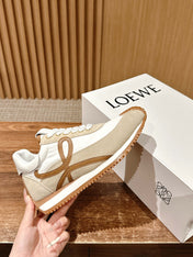 FLOW RUNNER SNEAKER IN BROWN SUEDE AND SHEEPSKIN