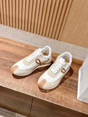 FLOW RUNNER SNEAKER IN BROWN SUEDE AND SHEEPSKIN