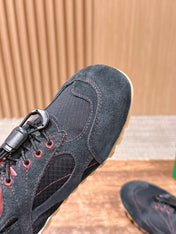 BOTTEGA VENETA 26S SNEAKERS IN DARK BLUE GREY SUEDE AND MESH FABRIC