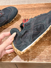 BOTTEGA VENETA 26S SNEAKERS IN DARK BLUE GREY SUEDE AND MESH FABRIC