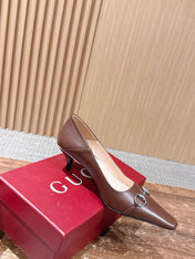 GUCCI 26S VITTORIA PUMPS 60 MM IN BROWN LAMBSKIN