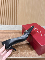 GUCCI 26S VITTORIA PUMPS 60 MM IN BLACK LAMBSKIN