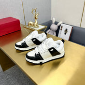 One Stud Sneaker Garavani Black Calfskin White Fabric