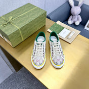 GG TENNIS 1977 TRAINER LIGHT GRAY CANVAS WITH YELLOW TRIM