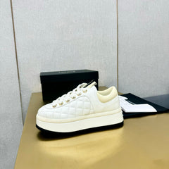 PLATFORM SHOES IN WHITE LAMBSKIN