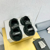 3XL SPORTY SANDALS IN BLACK POLYURETHANE, POLYESTER AND TPU