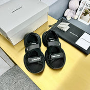 3XL SPORTY SANDALS IN BLACK POLYURETHANE, POLYESTER AND TPU