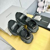 3XL SPORTY SANDALS IN BLACK POLYURETHANE, POLYESTER AND TPU