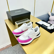 CLASSIC TRAINER IN GREY MIX BRIGHT PINK MERCERIZED VELVET