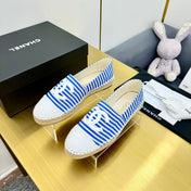 CC SLIP-ON 25S IN BLUE AND WHITE FABRIC WITH STRIPED PATTERN