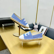 CC SLIP-ON 25S IN BLUE AND WHITE FABRIC WITH STRIPED PATTERN