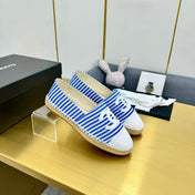 CC SLIP-ON 25S IN BLUE AND WHITE FABRIC WITH STRIPED PATTERN