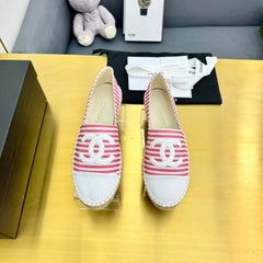 CC SLIP-ON 25S IN PINK AND WHITE FABRIC WITH STRIPED PATTERN