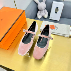 HM BALLET FLATS IN LIGHT PINK SUEDE