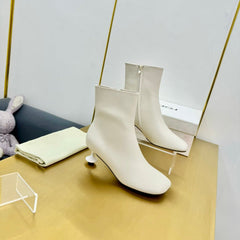 LW TOY ANKLE BOOTIE WHITE NAPPA LAMBSKIN