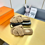ORAN SHEARLING SANDALS CAMEL BROWN