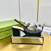 HORSEBIT PUMP IN BLACK SHEEPSKIN