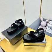 GROSGRAIN SANDAL IN BLACK VELVET