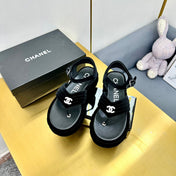 GROSGRAIN SANDAL IN BLACK VELVET