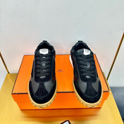JET SNEAKER IN BLACK CALFSKIN AND SUEDE