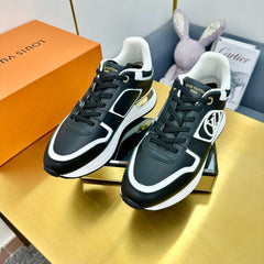NEO RUN AWAY SNEAKER IN BLACK MIX WHITE CALFSKIN