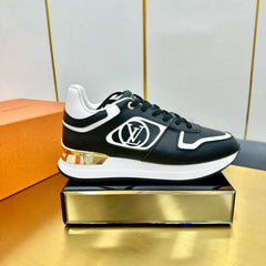 NEO RUN AWAY SNEAKER IN BLACK MIX WHITE CALFSKIN