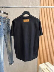 LV T-SHIRT IN BLACK EMBROIDERED LOGO PURE COTTON 238776