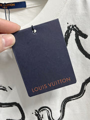 LV T-SHIRT IN WHITE PURE COTTON LOGO PRINT 238775
