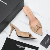 YSL HIGH HEEL 100 MM IN BEIGE CALFSKIN