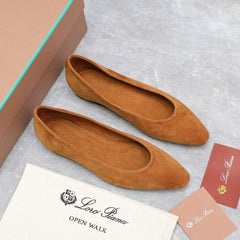 CLASSIC BALLET SHOES IN BRONZE BROWN SUEDUE