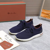 LP LADY FLEXY WALK SNEAKER NAVY BLUE AND ORANGE WOOL CALFSKIN