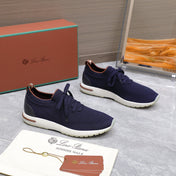 LP LADY FLEXY WALK SNEAKER NAVY BLUE AND ORANGE WOOL CALFSKIN