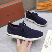 LP LADY FLEXY WALK SNEAKER NAVY BLUE AND ORANGE WOOL CALFSKIN