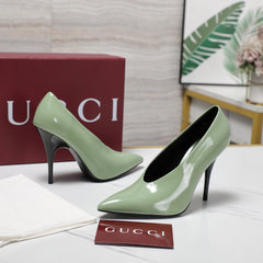 GG CLASSIC HIGH HEEL 105 IN PISTACHIO GREEN LAMBSKIN