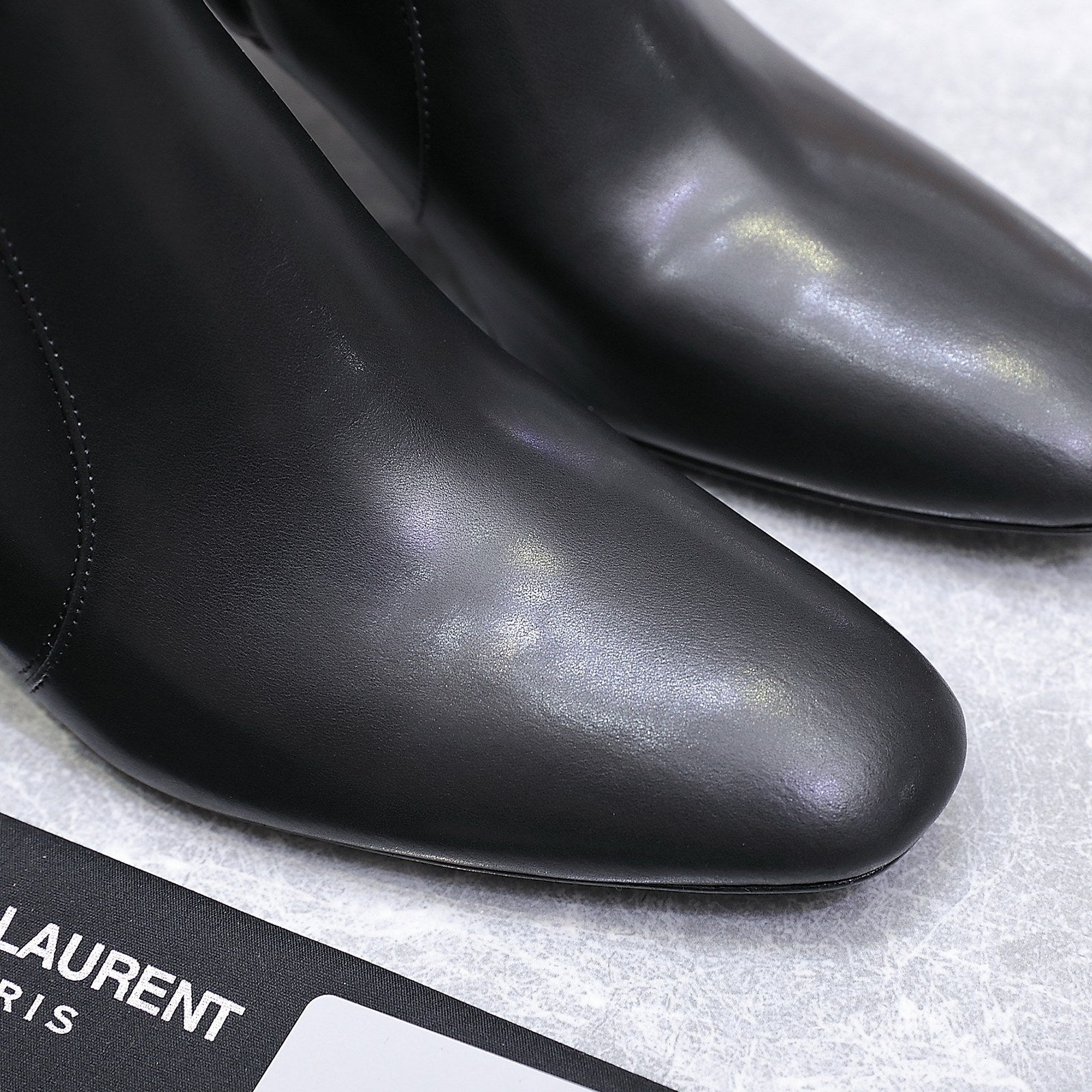 YSL 25S ANKLE BOOTS 70 MM IN BLACK LAMBSKIN