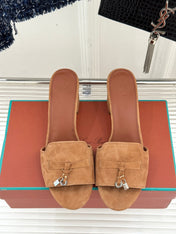 HIGH HEELS IN BROWN SUEDE AND LAMBSKIN